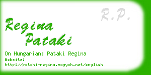 regina pataki business card